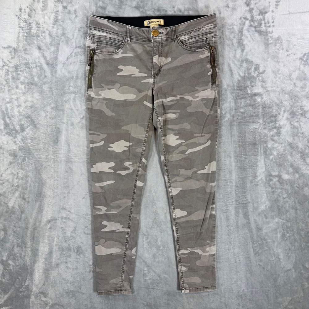 Democracy Ab Solution Skinny Jeans Women's Size 12 Camo Green Stretch Denim